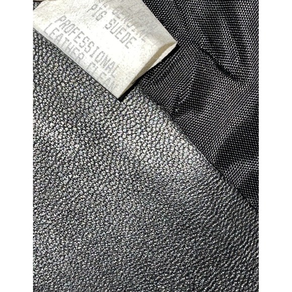 John Murrough Leather Stretchy Back Gold Button Front Short Length Jacket Size M - Picture 9 of 10